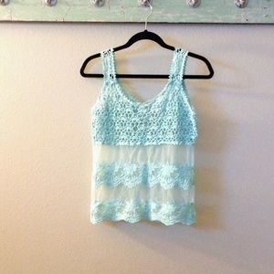 Beautiful aqua crochet top